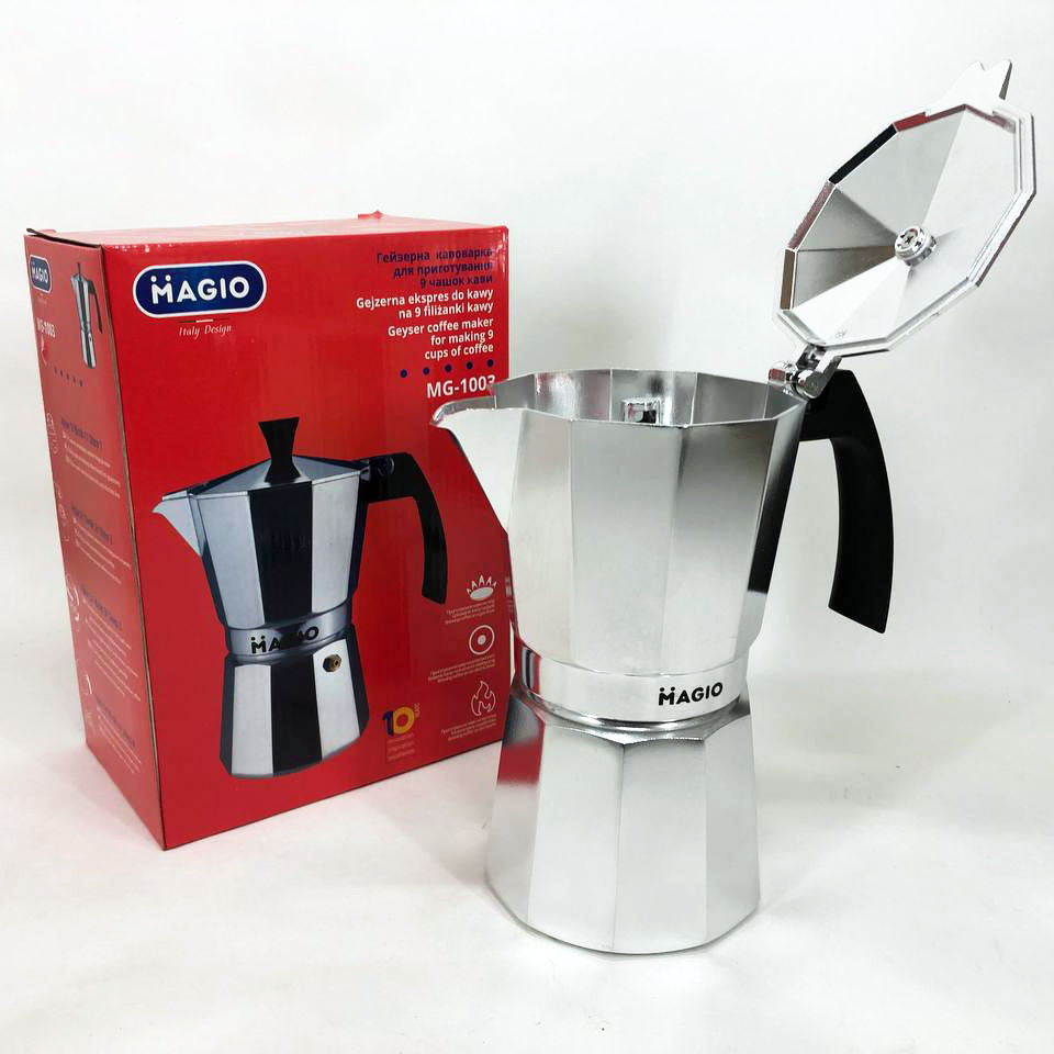 BTI Гейзерная кофеварка Magio MG-1003, кофеварка для индукционной плиты, гейзер для кофе - фото 9 - id-p2181351204