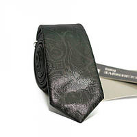 Краватка вузька Aggressive Black Чорна із сірим візерунком GIN-2292 TH, код: 389346