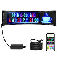 VEVOR Программируемая светодиодная вывеска, полноцветная светодиодная прокручивающаяся панель P5, DIY табло с