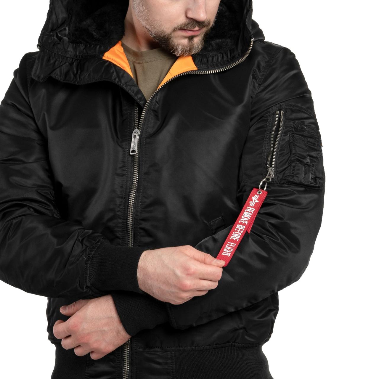 Куртка Alpha Industries MA-1 Hooded - Black - фото 7 - id-p2181451792