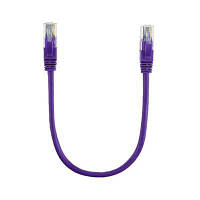 Патч-корд 0.3м, RJ-45, Cat.5e, CU, медь, фиолетовый Ritar (PCR-CU/0.3Pe / 14090) m