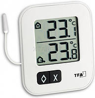 Термометр цифровий TFA Moxx зовнішній провідний датчик білий 69x58x34 мм
