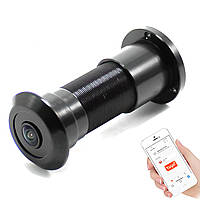 Wifi відеовічко з датчиком руху і записом USmart DE-01w, підтримка Tuya, Android / iOS, Black