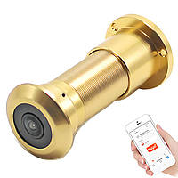 Wifi відеовічко з датчиком руху і записом USmart DE-01w, підтримка Tuya, Android / iOS, Gold