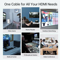 Кабель мультимедийный HDMI to HDMI 2.0m V.2.1 8K 60Hz HDR10 HLG 48Gbps YUV 444 Choetech (XHH-TP20) m