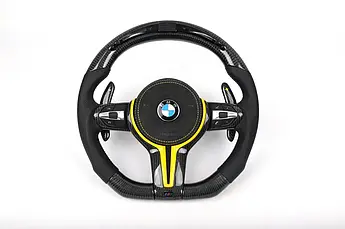 Руль карбоновый BMW БМВ BMW M1 M2 M3 M4 M5 M6 M7 M8 1-7 серии X1 X2 X3 X4 X5 X6 кермо з карбону діод LED