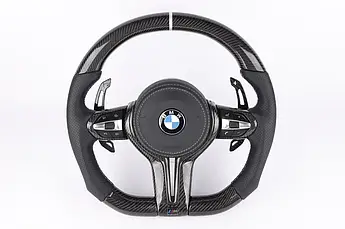 Карбоновый руль BMW БМВ M1 M2 M3 M4 M5 M6 M7 M8 X1 X2 X3 X4 X5 X6 кермо з карбону алькантара діод LED