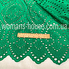 Тканина Батист вишивка прошва Італія Зелений трава, фото 2