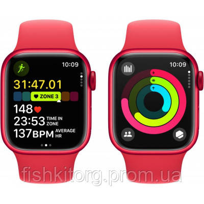 Смарт-часы Apple Watch Series 9 GPS 45mm (PRODUCT)RED Aluminium Case with (PRODUCT)RED Sport Band - M/L - фото 8 - id-p2181518747