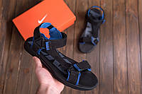 Сандалии мужские Nike черные, Спортивные сандалии мужские кожаные найк / Сандалі чоловічі шкіряні чорні Р.40