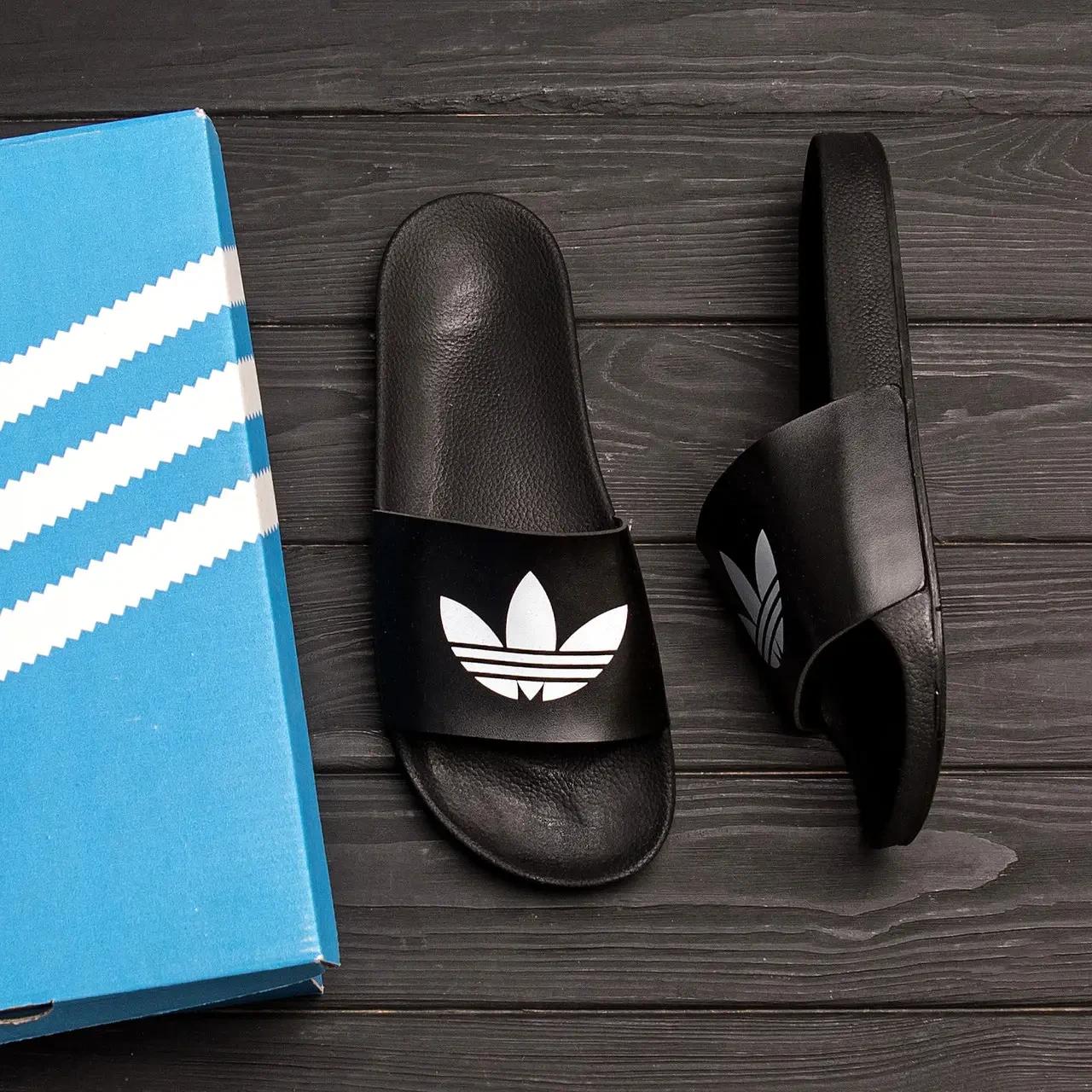 Мужские шлепанцы Adidas черные, мужские шлепки, сланцы на лето адидас ...