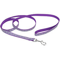 Светоотражающий поводок для собак Coastal Lazer Brite Reflective Leash 1.6смХ1.2м фиолетовая ZZ, код: 7721067