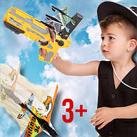 Детский игрушечный пистолет с самолетиками Air Battle катапульта с летающими самолетами (AB-1). KM-164 Цвет: