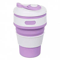 Кружка туристическая (складная/силиконовая), походная чашка силиконовая складная. VK-823 Цвет: фиолетовый