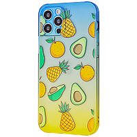 Чехол для Apple Iphone 12 Pro Max ZW-314 сине-желтый Авокадо