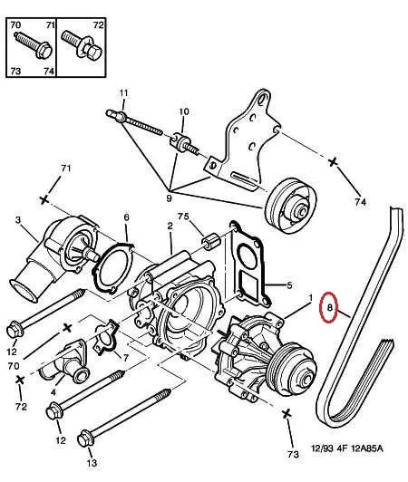 Ремінь помпи на Peugeot Boxer, Citroen Jumper 1 (1994-1996) 2.5D, 128059, 1606342880, , Німеччина