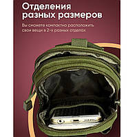 Тактическая сумка - подсумок для телефона, система MOLLE органайзер тактический из кордуры. OB-813 Цвет: хаки