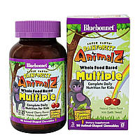 Мультивитамины для детей Bluebonnet Nutrition Rainforest Animalz Вкус Вишни 90 жевательных ко NX, код: 1845339