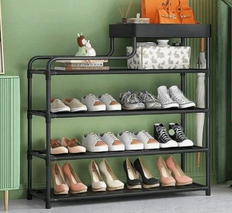 Стеллаж для обуви Shoe rack, металлическая полка для обуви четырёхуровневая - фото 4 - id-p2181552091