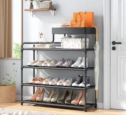 Стеллаж для обуви Shoe rack, металлическая полка для обуви четырёхуровневая - фото 8 - id-p2181552091