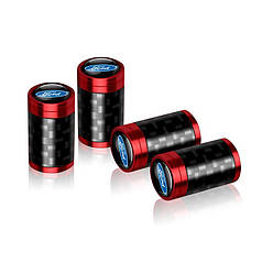 Захисні ковпачки на ніпель для Форд Premium Carbon Red Ford (4 шт.)