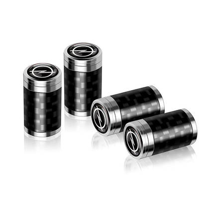 Захисні ковпачки на ніпель для Opel Carbon Style Silver Опель (4 шт.), фото 1