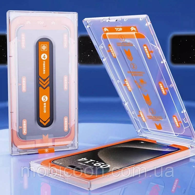 Захисне скло для iPhone 15 Pro Max (легка поклейка без пилу)