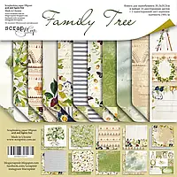 Набор двусторонней бумаги 30х30см от Scrapmir Family Tree 11шт