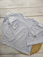 Дитяча блузка реглан ошатна з рюшами для дівчинки бренд Zara 140 см