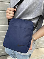 Барсетка сумка синяя Nike мужская тканевая через плечо ,Сумка барсетка месенджер мужской Найк ПРЕМИУМ ка wear