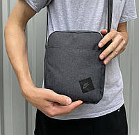 Мужская сумка-барсетка Nike темно-серая меланж через плече , Тканевая барсетка мессенджер мужская молоде wear