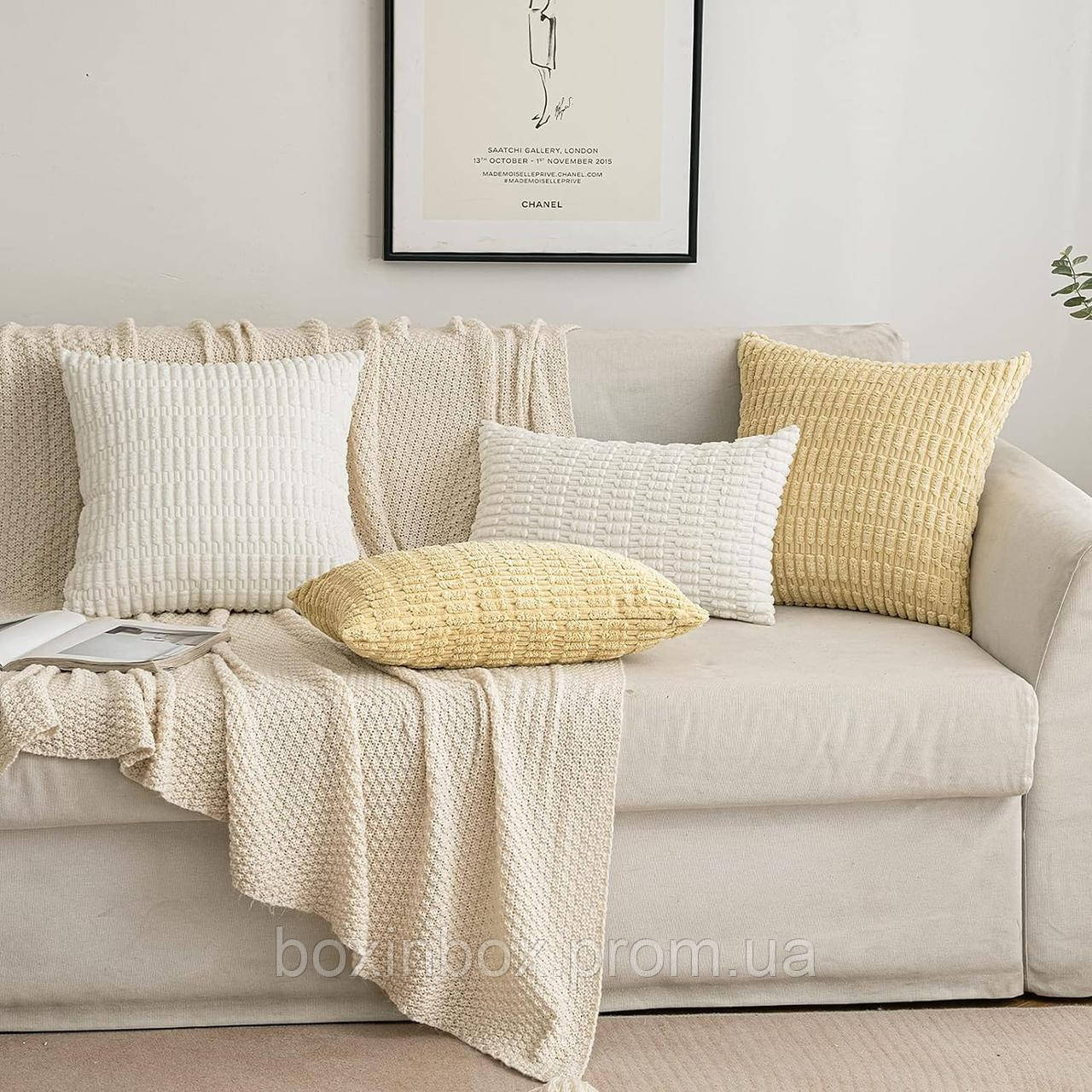 Наволочки EMEMA Corduroy, декоративні наволочки на дивани, сучасні наволочки, 40 x 40 см, м'які декоративні наволочки для вітальні