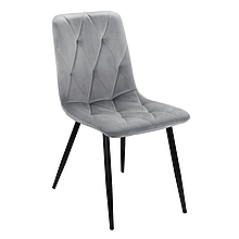 Стілець кухонний, офісний з м'якою спинкою F-2 світло-сірий велюр Fly