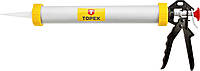 Topex Пистолет для герметика, 600мл, корпус алюминиево-стальной, рабочая часть 380мм, вращательная ручка