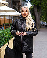 Женская куртка зимняя больших размеров 52-54,56-58,60-62,64-66 черная