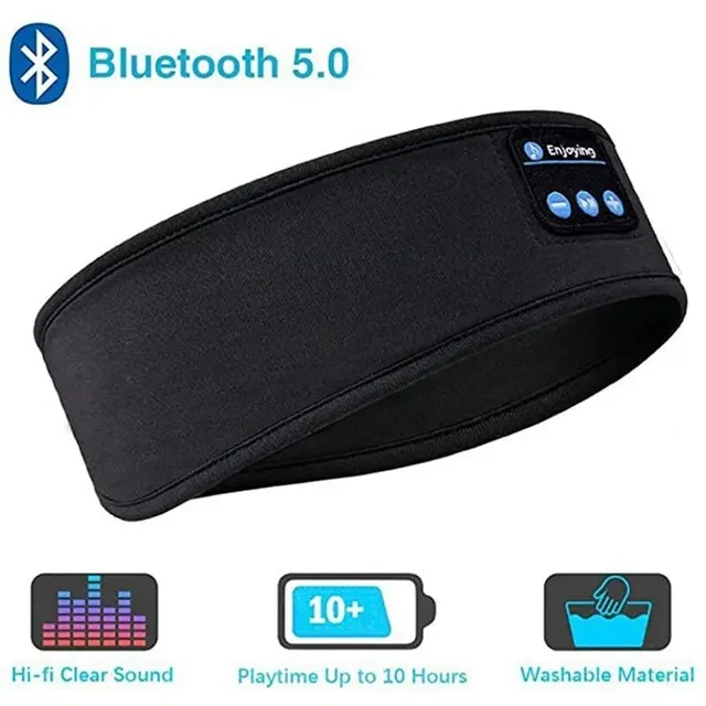 SKYEOL Bluetooth-пов'язка для сну, навушники для сну та тренувань, бездротова Bluetooth-пов’язка для сну, black