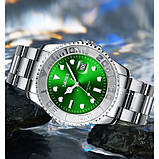 Розкішний кварцовий наручний годинник Skmei 9295SIGN Silver-Green, фото 2