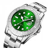 Розкішний кварцовий наручний годинник Skmei 9295SIGN Silver-Green, фото 3