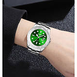 Розкішний кварцовий наручний годинник Skmei 9295SIGN Silver-Green, фото 6