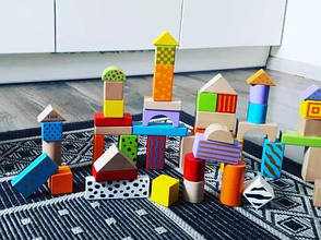 Дерев'яні кубики Viga Toys 59695 Візерункові блоки Ігровий набір 50 шт 3 см, фото 4