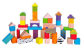 Дерев'яні кубики Viga Toys 59695 Візерункові блоки Ігровий набір 50 шт 3 см, фото 1