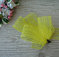 Мереживо у квіточку 4,5 см колір жовтий — 10 м (моток)