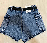 Шорти джинсові для дівчат оптом, S&D, 6-16 років, № MK-6134, фото 7