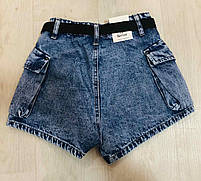 Шорти джинсові для дівчат оптом, S&D, 6-16 років, № MK-6134, фото 9