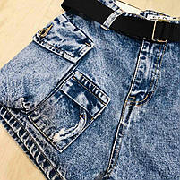 Шорти джинсові для дівчат оптом, S&D, 6-16 років, № MK-6134, фото 6