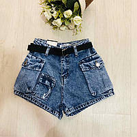 Шорти джинсові для дівчат оптом, S&D, 6-16 років, № MK-6134, фото 3