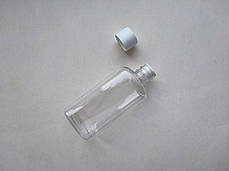 100 - 112 мл ПЕТ Блок прозорий зі вставкою і білою кришкою 20 мм ПЕТ флакон пластиковий, пластмасовий, фото 2