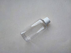 100 - 112 мл ПЕТ Блок прозорий зі вставкою і білою кришкою 20 мм ПЕТ флакон пластиковий, пластмасовий, фото 3