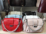 Жіноча сумка з натуральної шкіри білого, молочного, блакитного, рожевого та червоного кольору, фото 5