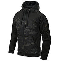 Тактическая кофта Helikon-Tex Rogue Hoodie - Black/MultiCam Black,военная мужская кофта с капюшоном мультикам